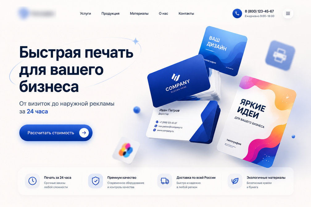 Разработка бренд-сайта современной типографии с нуля